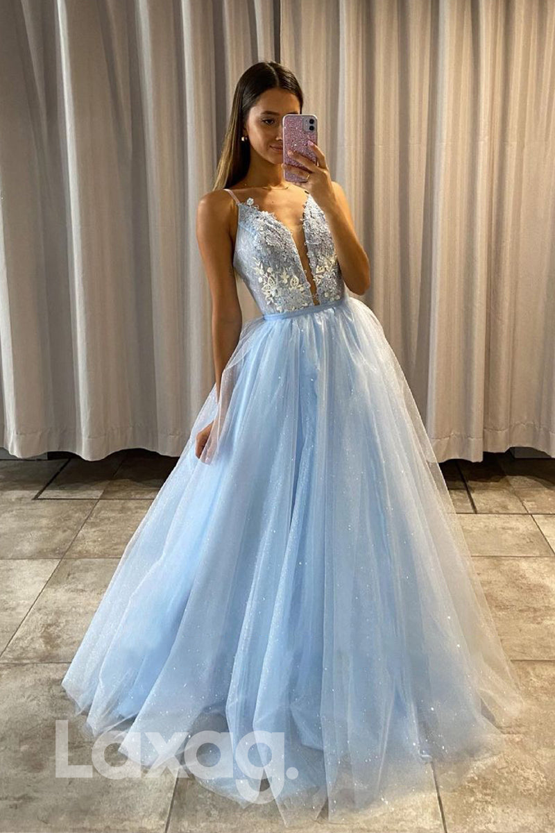 17798 - Attractive V-Neck Lace Applique Long Prom Dress with Detachabl Laxag 17798 - Attractive V-Neck Lace Applique Long Prom Dress with Detachabl Laxag