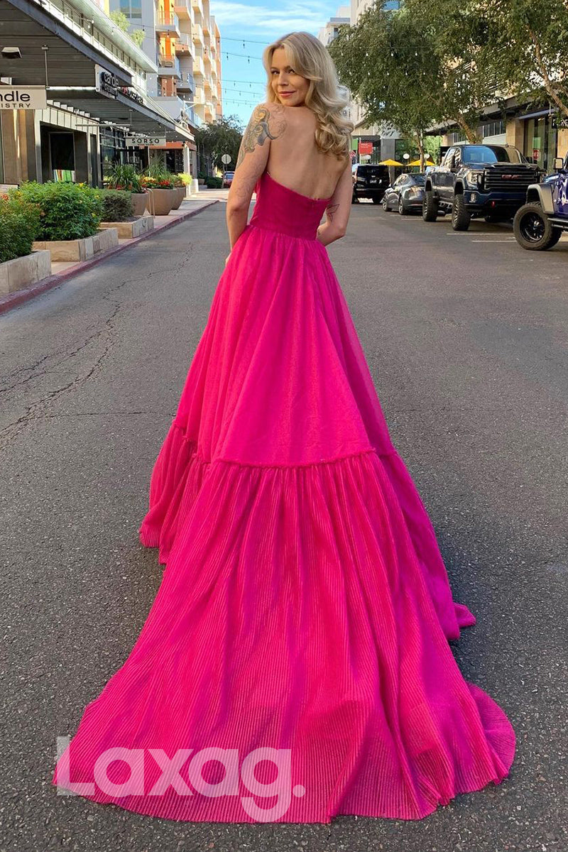 20703 - A-line Sweetheart Fuchsia Long Prom Dress|LAXAG