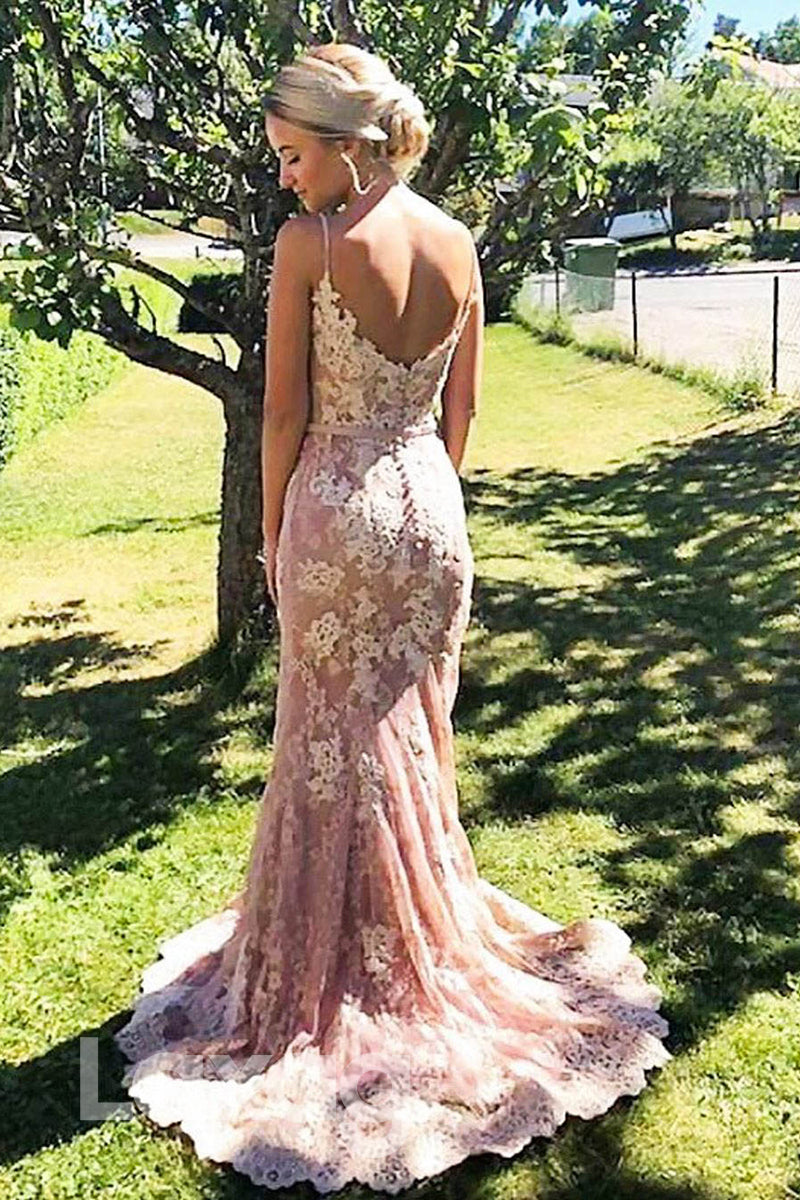 13783 - Allover Lace Scalloped Sweetheart Mermaid Gown - Laxag