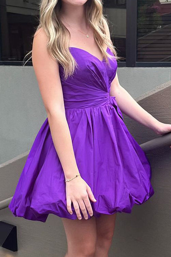 Strapless Sweetheart Bubble Skirt Mini Dress