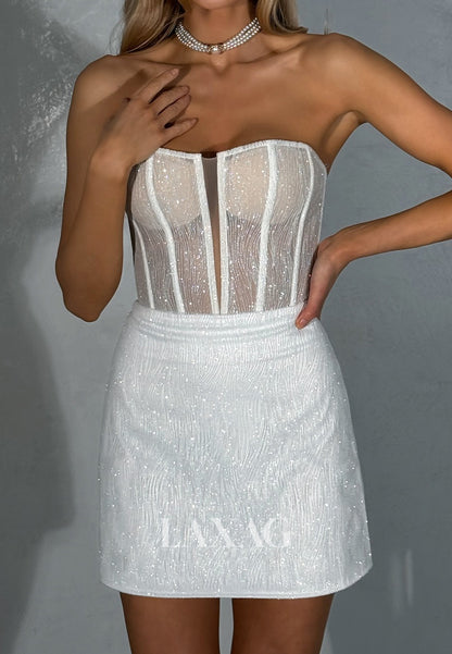 Sweetheart Off-Shoulder Sleeveless Fully Sequined Tulle Short Mermaid Party Homecoming Dress