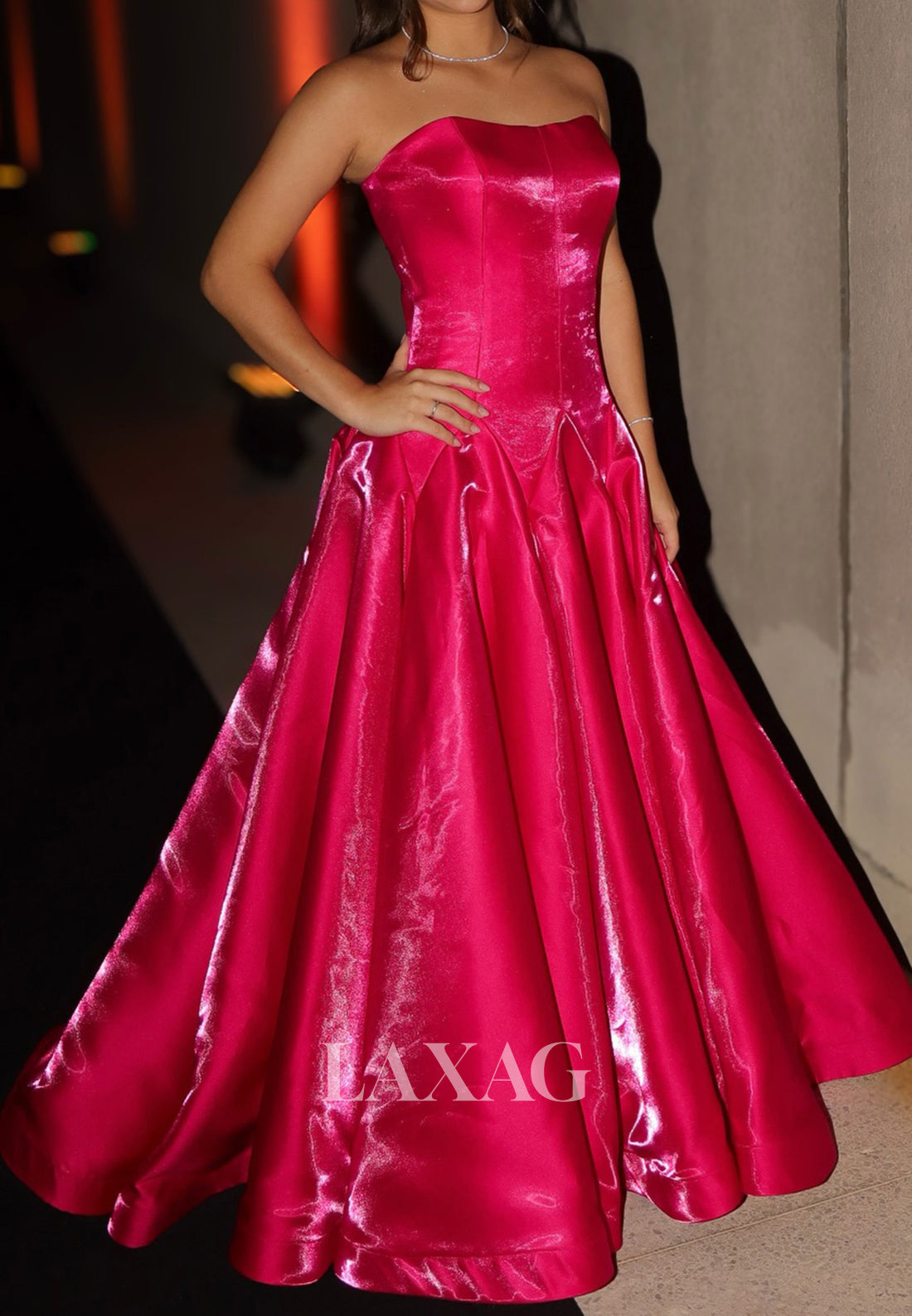 Sweetheart Off-Shoulder Sleeveless Party Gowns Floor-Length Satin Pleated A-Line Prom Dress