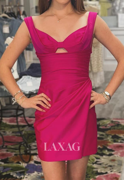 Sweetheart Off-Shoulder Sleeveless Cutout Pleated Satin Mermaid Party Homecoming Dress