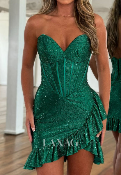 Sweetheart Off-Shoulder Sleeveless Fully Beaded Short Mermaid Party Homecoming Dress