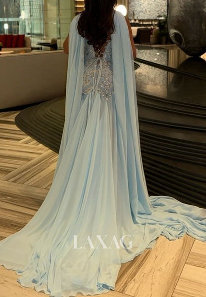 Tube Top Off-Shoulder Sleeveless Sequined Beaded Tulle Pleated Floor-Length A-Line Prom Dress