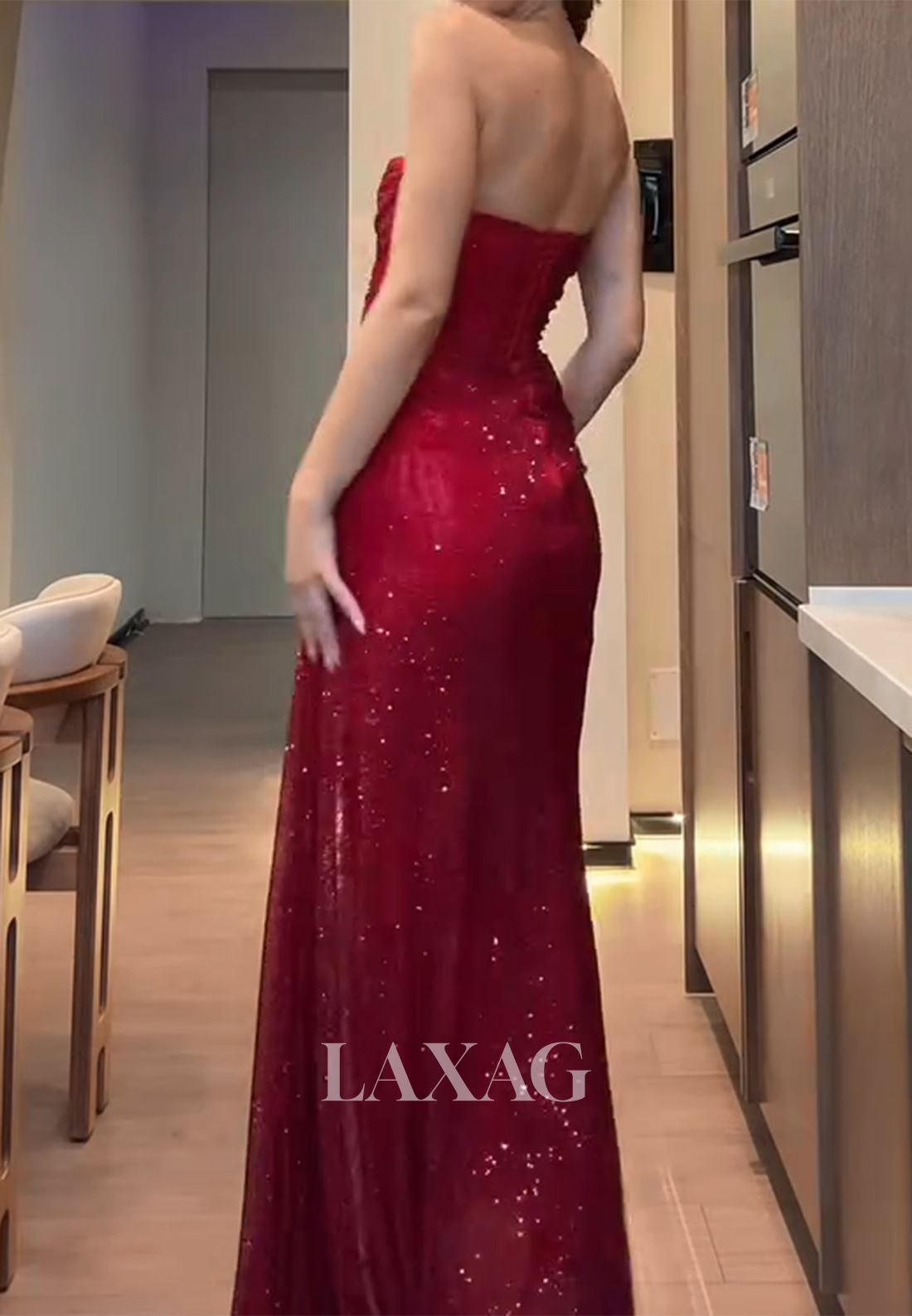 Asymmetrical-Neck Pleated Tulle Mermaid Prom Dress Off-Shoulder Fully Sequined Party Gowns