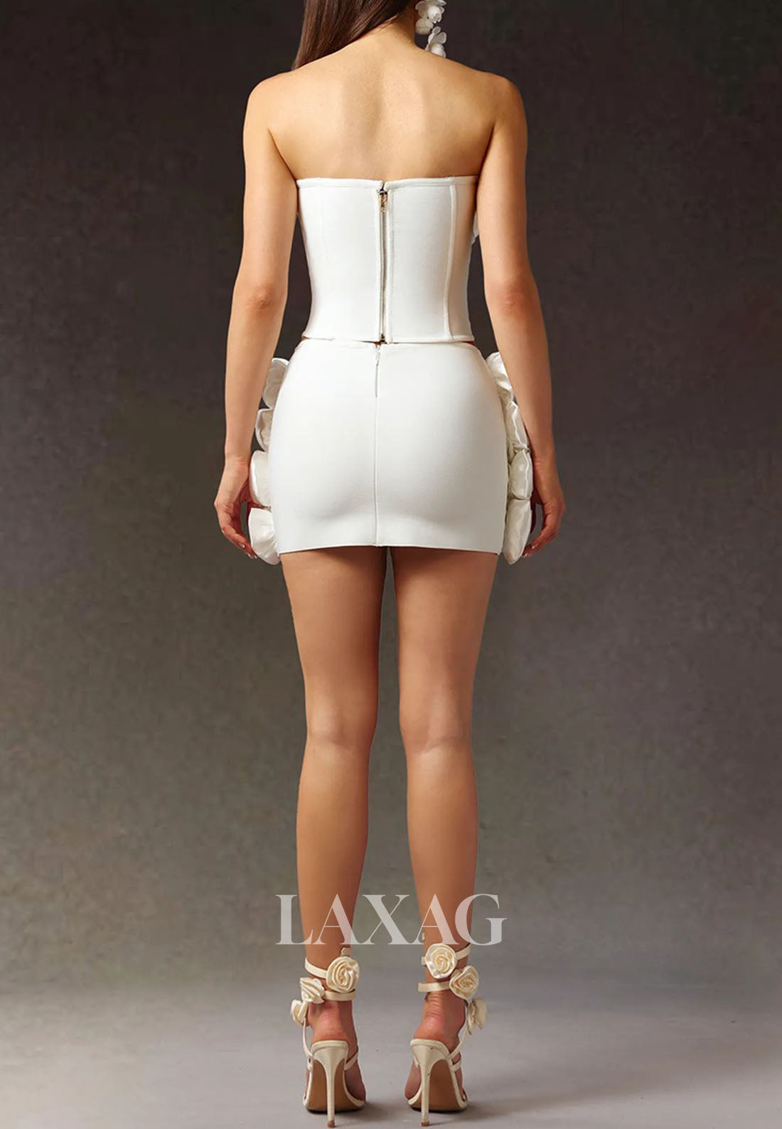 Sweetheart Off-Shoulder Sleeveless Floral Embellished Satin Mermaid Homecoming Dress