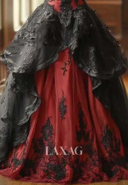 Sweetheart Sleeveless Lace Applique A-Line Wedding Dress Off-Shoulder Pleated Satin Formal Gowns