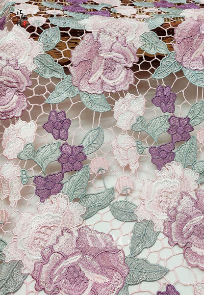 Scoop-Neck Short-Sleeves Embroidered Floor-Length Mermaid Mother of the Bride Dress