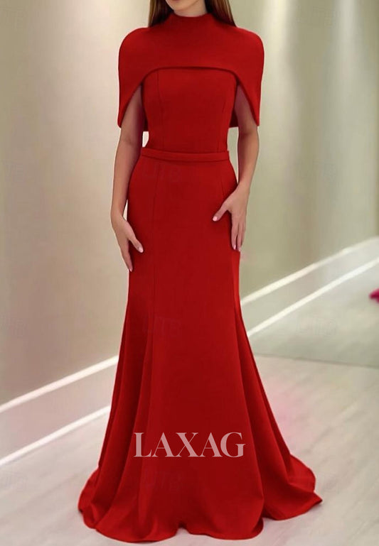 Tube Top Sleeveless Floor-Length Satin Mermaid Evening Dress with Overlay