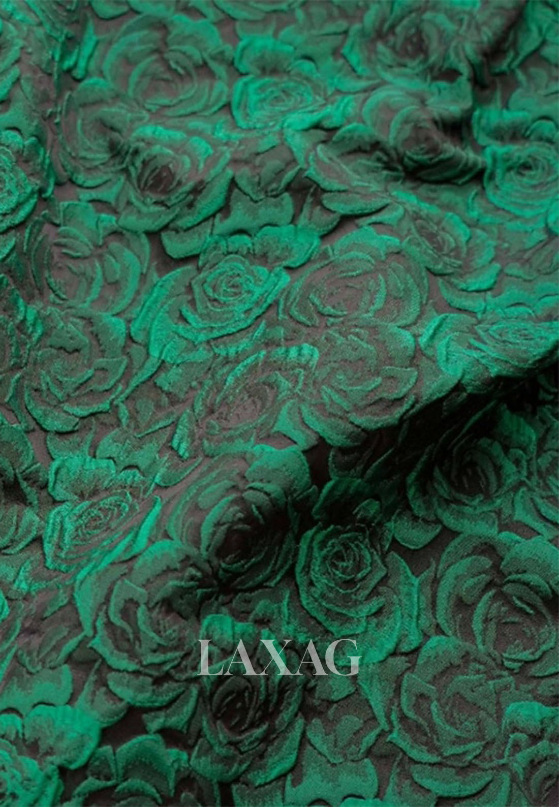 V-Neck Long-Sleeves Pleated Satin Formal Gowns Floor-Length Jacquard Mermaid Evening Dress