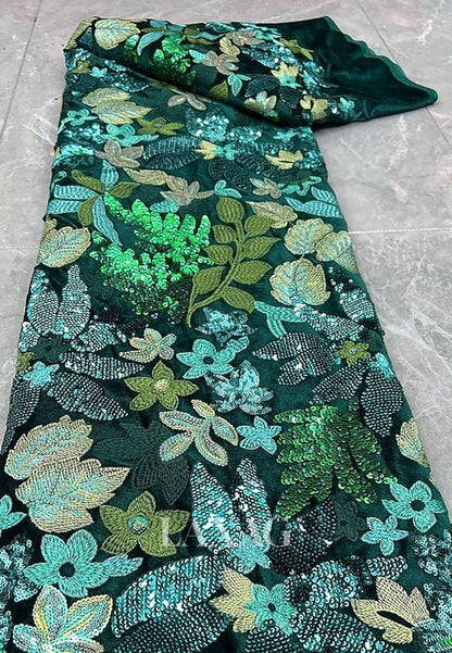 Deep V-Neck Straps Ruffled Satin Formal Gowns Sequined Applique Floor-Length Mermaid Evening Dress