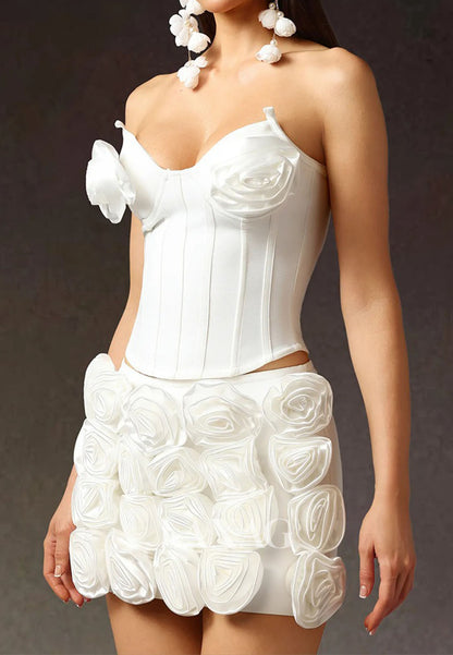 Sweetheart Off-Shoulder Sleeveless Floral Embellished Satin Mermaid Homecoming Dress