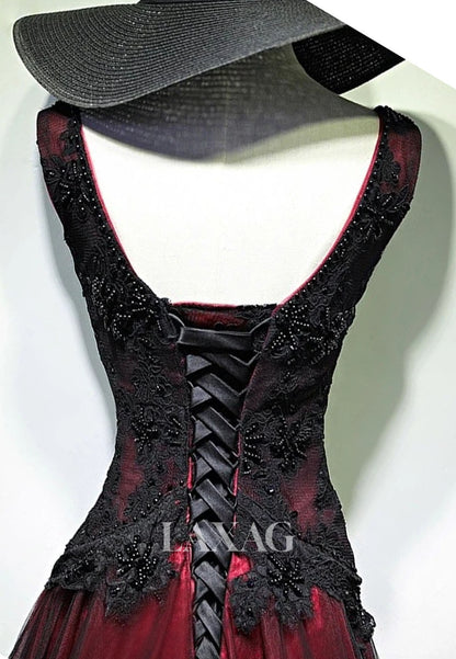 V-Neck Sleeveless Applique Pleated Tulle Formal Gowns Off-Shoulder Beaded Sequined A-Line Wedding Dress