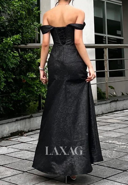 Bateau-Neck Fully Sequined Tulle Pleated Floor-Length Mermaid Prom Dress with High Slit