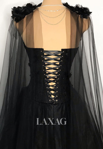 Sweethrart Sequined Applique A-Line Wedding Dress Sleeveless Pleated Tulle Formal Gowns