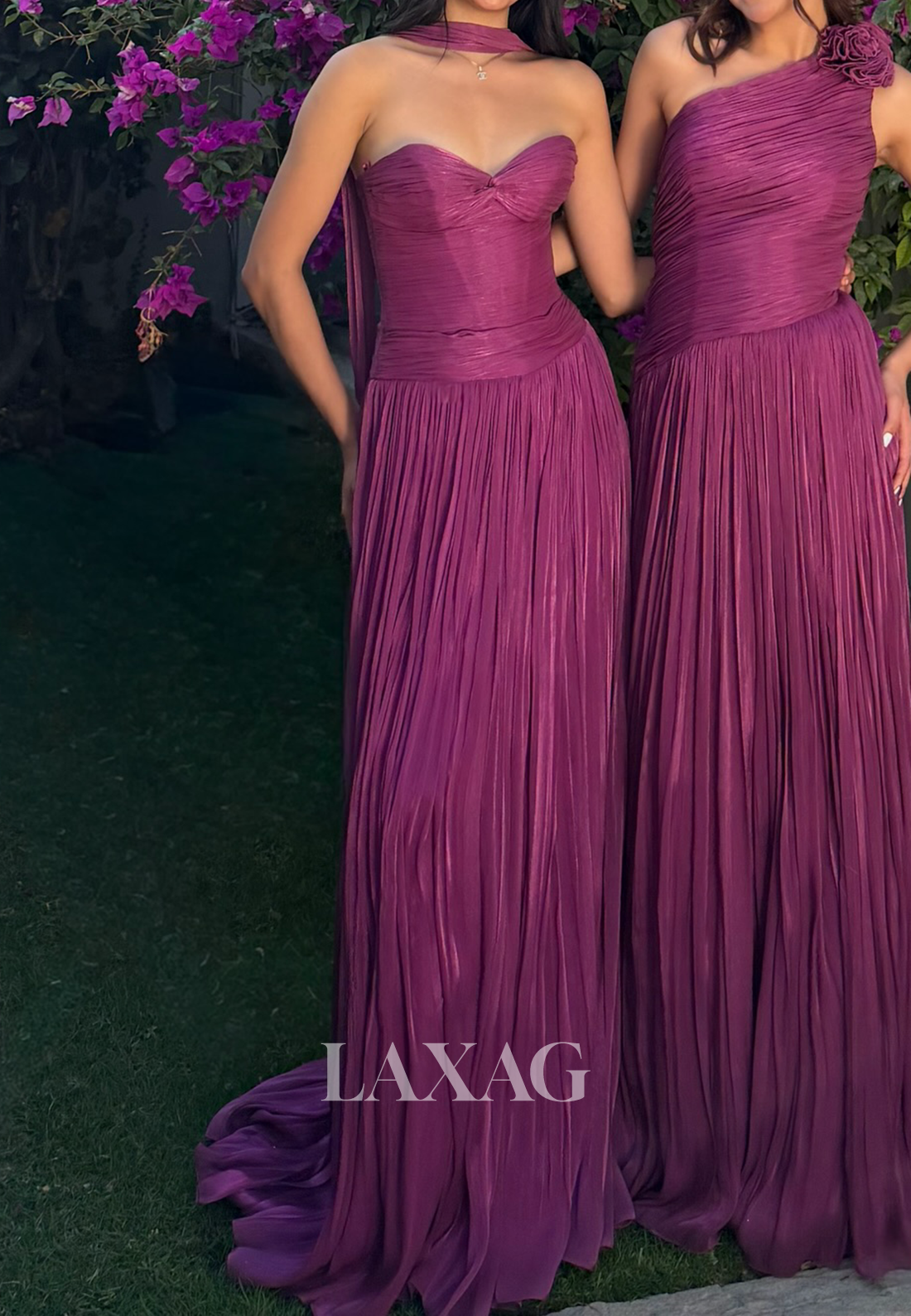 Sweetheart Off-Shoulder Sleeveless Chiffon Pleated Floor-Length Mermaid Evening Dress