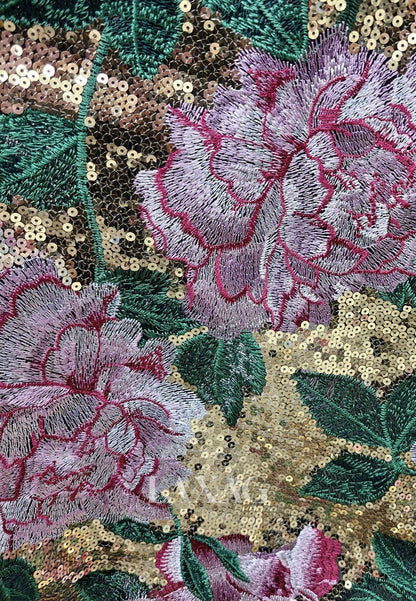 V-Neck Satin Pleated Formal Gowns Sequined Embroidered Mermaid Evening Dress with Overlay