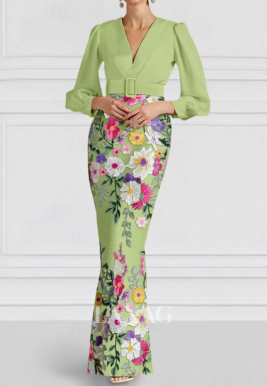 Simple Jacquard Satin Pleated Floor-Length Mermaid Mother of the Bride Dress