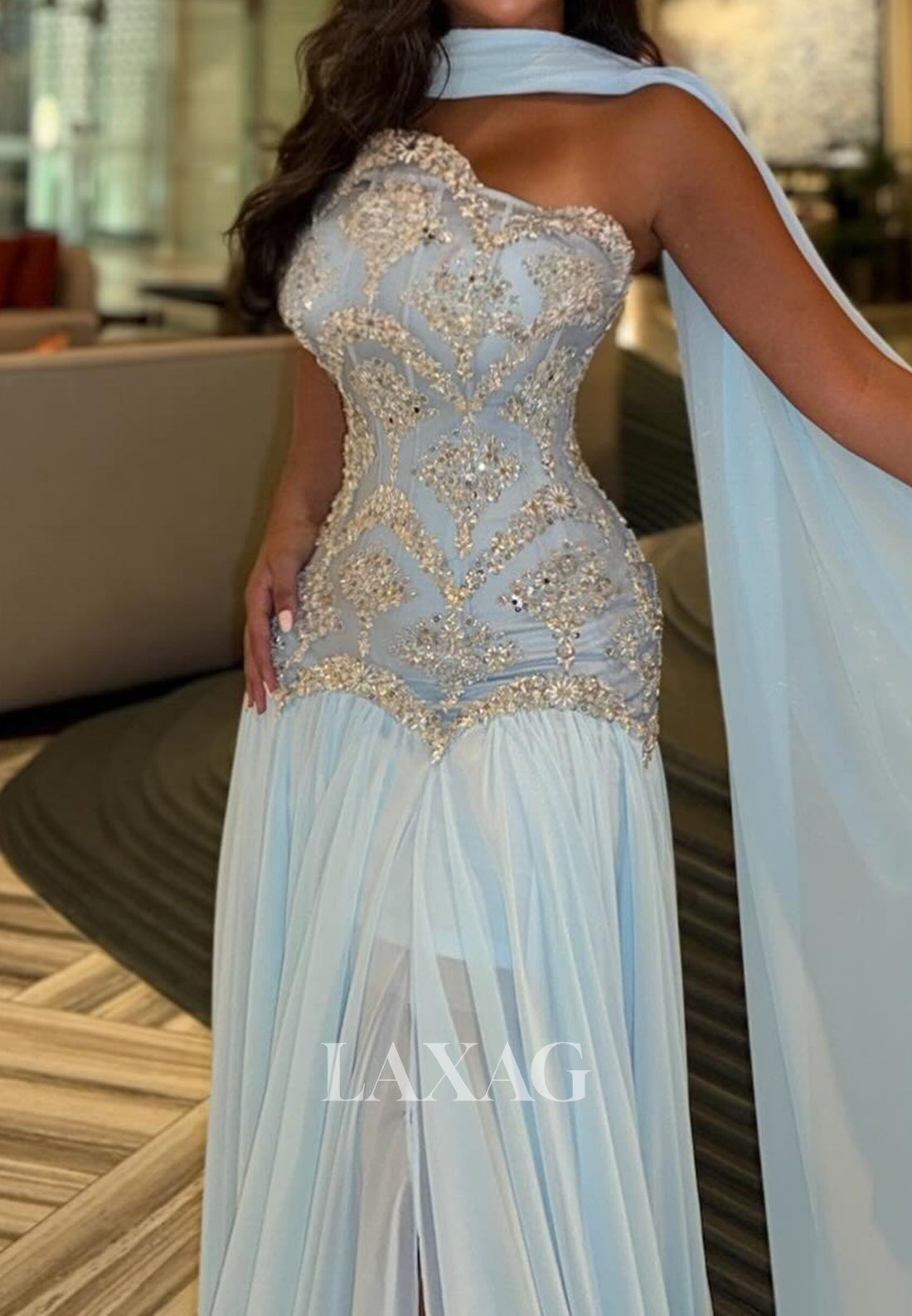 Tube Top Off-Shoulder Sleeveless Sequined Beaded Tulle Pleated Floor-Length A-Line Prom Dress