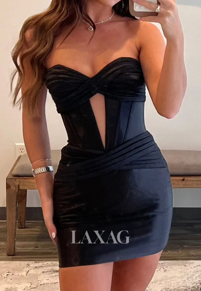 Sweetheart Off-Shoulder Sleeveless Cutout Pleated Satin Mermaid Party Homecoming Dress