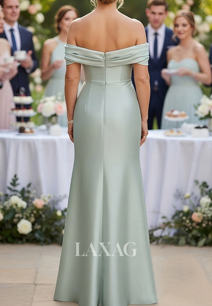 Sweetheart Sleeveless Beaded Satin Pleated Floor-Length Mermaid Formal Evening Dress