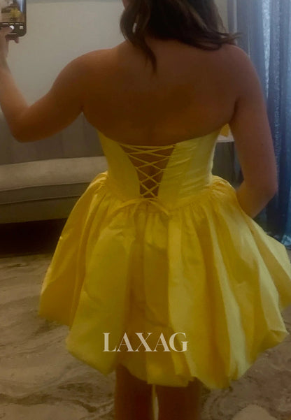 Bow-Sweetheart Off-Shoulder Sleeveless Pleated Satin A-Line Party Homecoming Dress