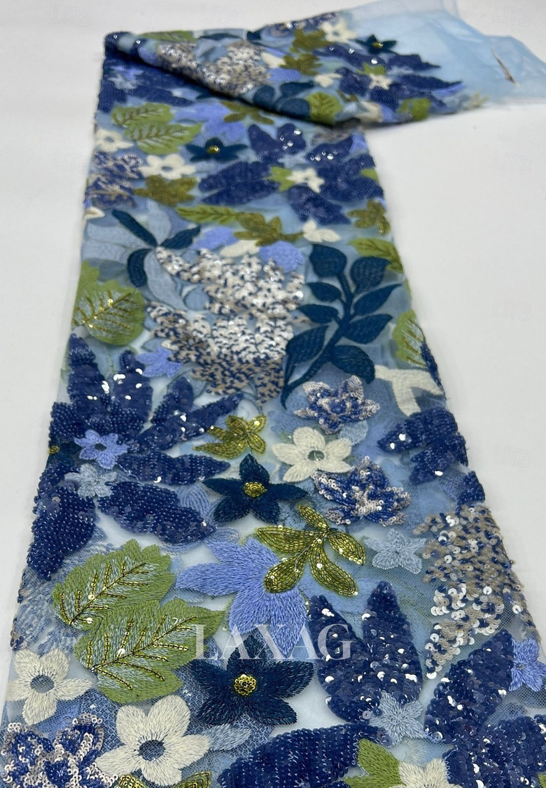 V-Neck Collared Tea-Length Mermaid Evening Dress 3/4-Sleeves Sequined Applique Satin Formal Gowns