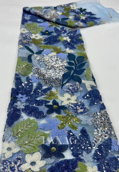 V-Neck Collared Tea-Length Mermaid Evening Dress 3/4-Sleeves Sequined Applique Satin Formal Gowns