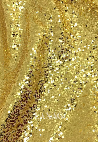 Deep V-Neck Cape-Sleeves Mermaid Evening Dress Fully Sequined Pleated Floor-Length Formal Gowns