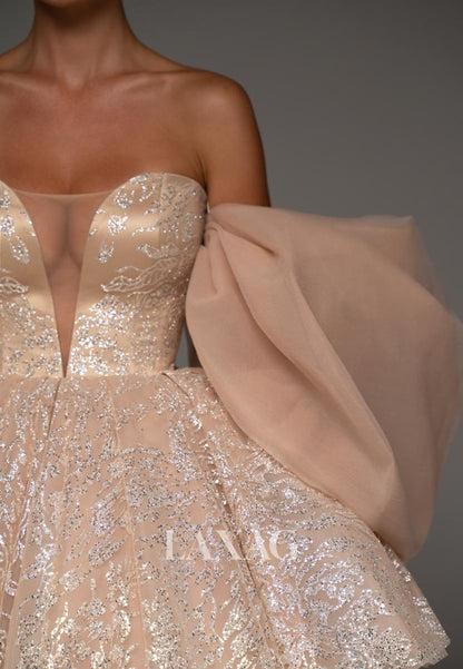 Deep V-Neck Sleeveless Fully Sequined Applique Pleated Tulle A-Line Party Homecoming Dress