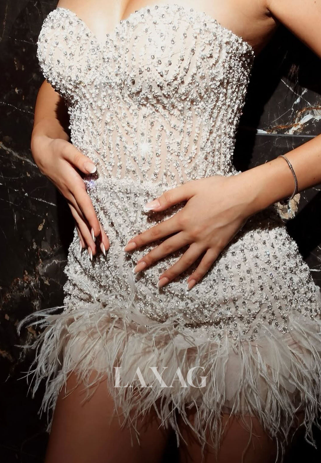 Sweetheart Off-Shoulder Sleeveless Fully Sequined Beaded Fringed Pleated Mermaid Homecoming Dress