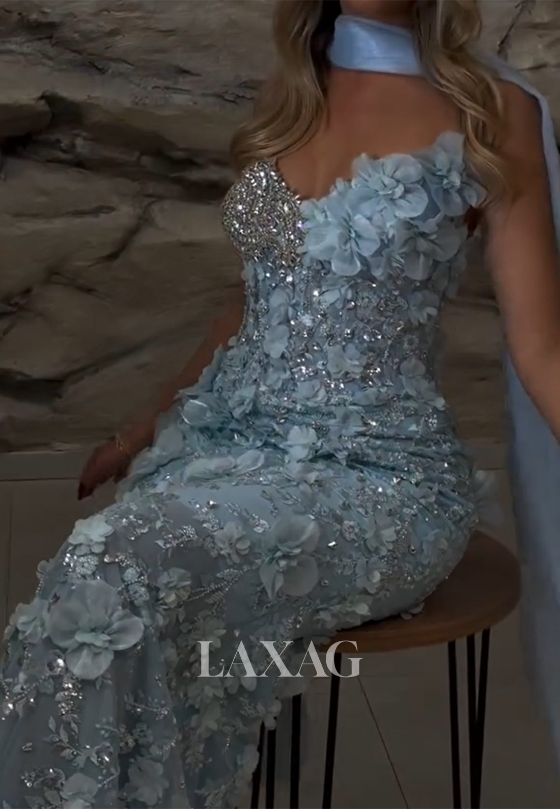 Sweetheart Floral Embellished Mermaid Prom Dress Off-Shoulder Sequined Beaded Party Gowns