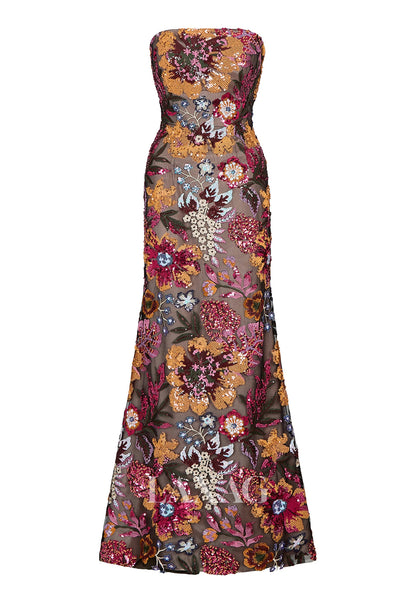 Tube Top Sleeveless Multi-Color Fully Sequined Mermaid Mother of the Bride Dress