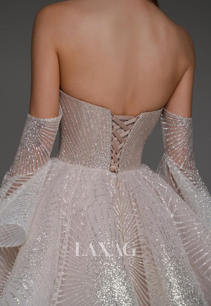 Plunging V-Neck Long-Sleeves Fully Sequined Pleated Sheer Tulle A-Line Homecoming Dress