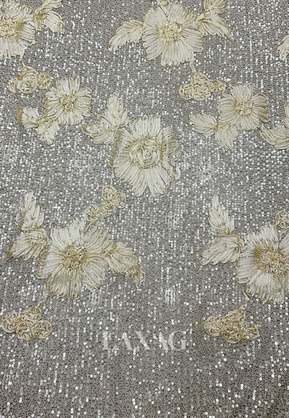 Asymmetrical-Neck Sleeveless Sequined Applique Satin Pleated Floor-Length Mermaid Evening Dress