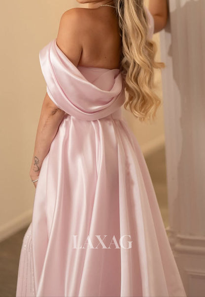 Tube Top Sleeveless Mermaid Prom Dress Off-Shoulder Sequined Beaded Satin Party Gowns