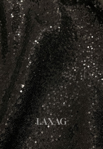 Deep V-Neck Cape-Sleeves Mermaid Evening Dress Fully Sequined Pleated Floor-Length Formal Gowns