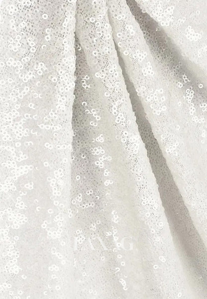 V-Neck Sleeveless Two Tone Sequined Satin Pleated A-Line Mother of the Bride Dress with Slit