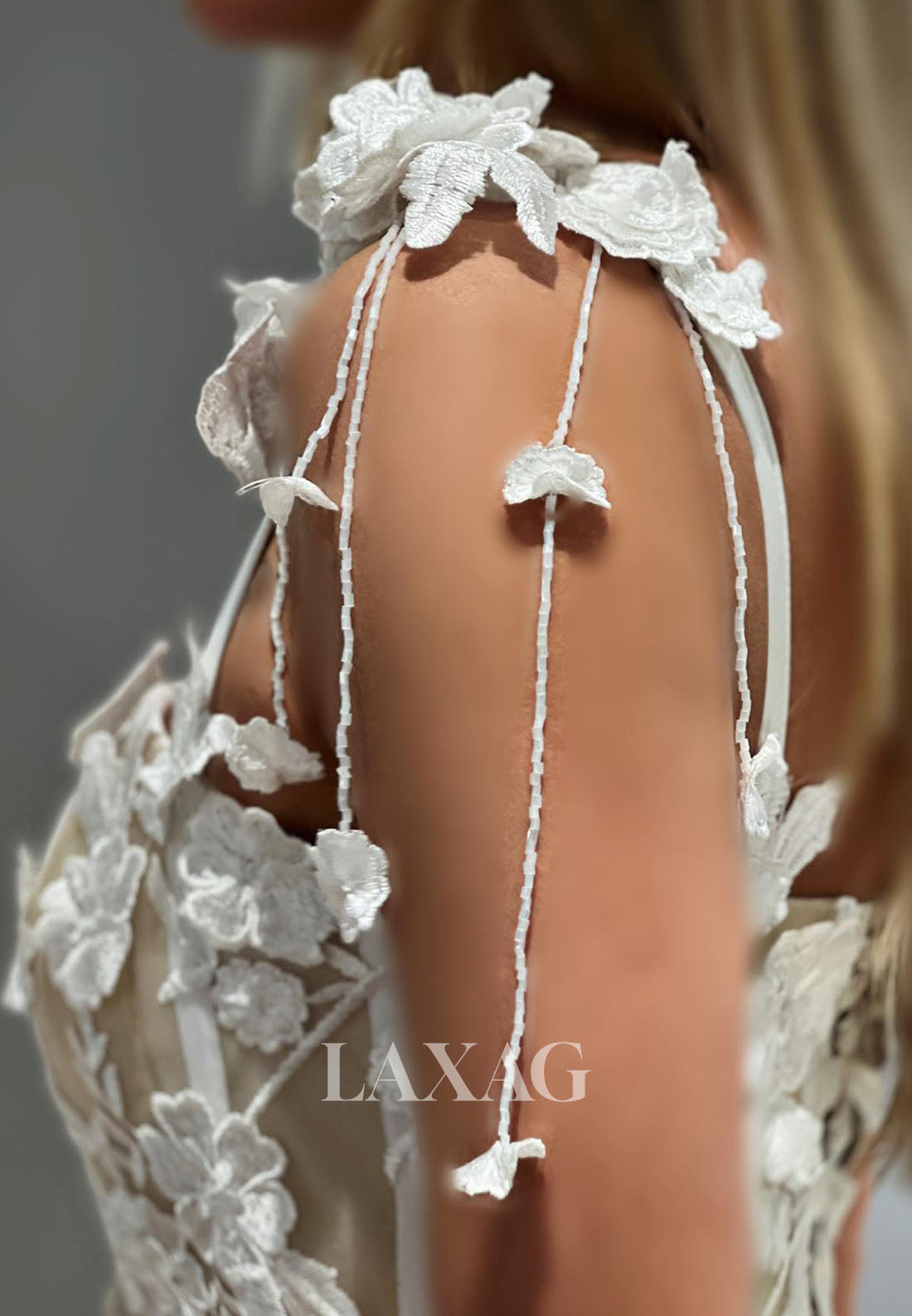 Spaghetti Straps Tube Top Floral Embellished Applique Tulle A-Line Party Homecoming Dress