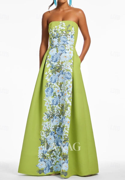 Tube Top Off-Shoulder A-Line Evening Dress Long-Sleeves Applique Floor Laxag Tube Top Off-Shoulder A-Line Evening Dress Long-Sleeves Applique Floor Laxag