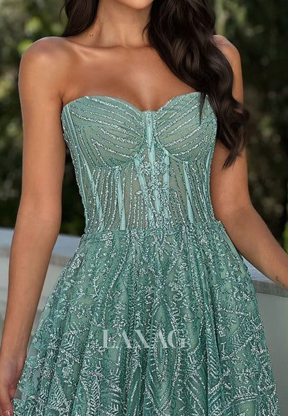 Sweetheart Sleeveless Fully Sequined Party Gowns Off-Shoulder Pleated Tulle A-Line Prom Dress