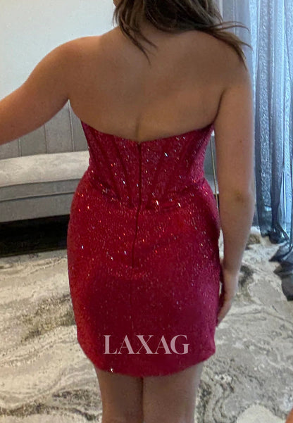 Sweetheart Off-Shoulder Sleeveless Fully Beaded Short Mermaid Party Homecoming Dress