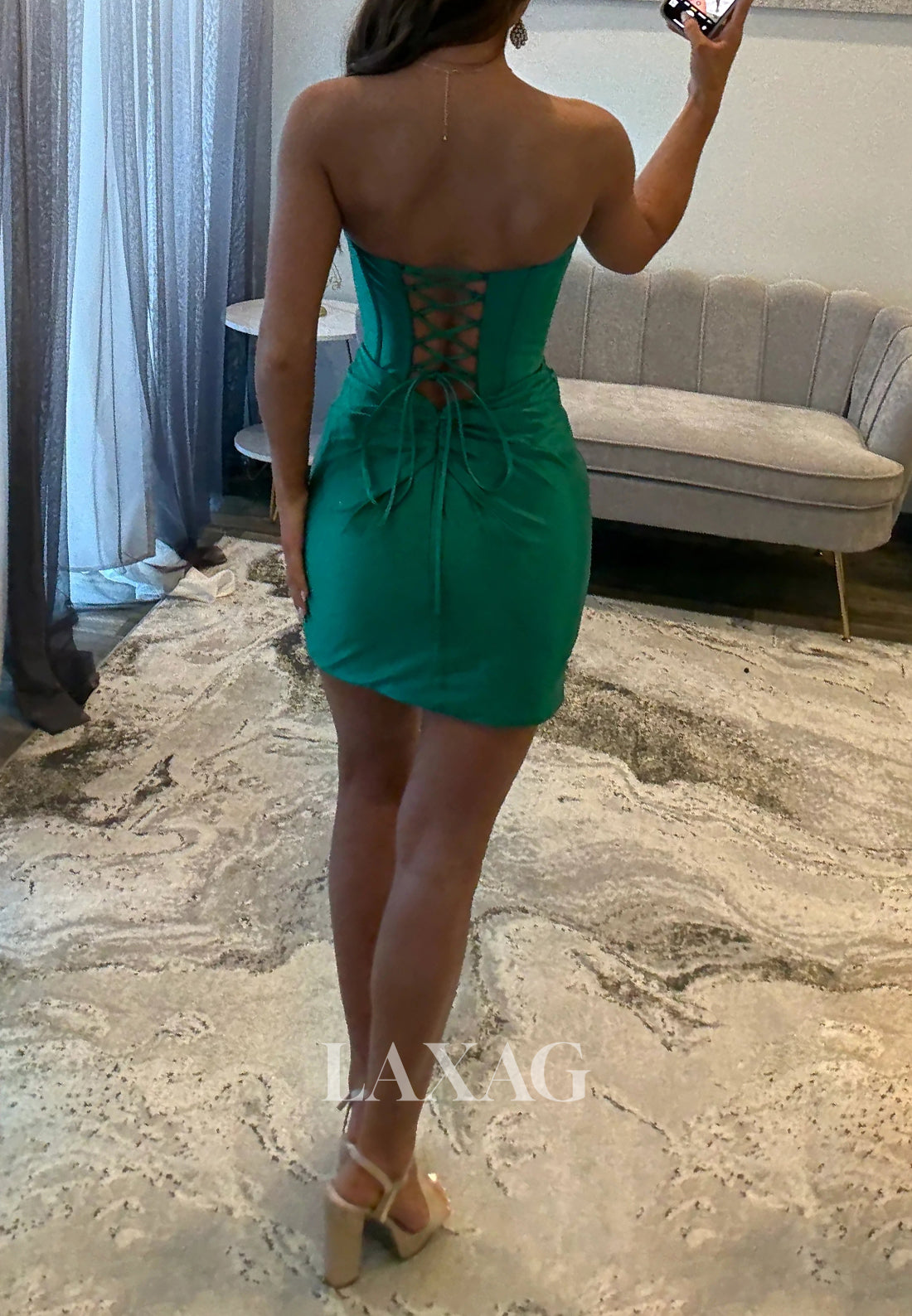 Tube Top Off-Shoulder Sleeveless Pleated Satin Mermaid Simple Party Homecoming Dress