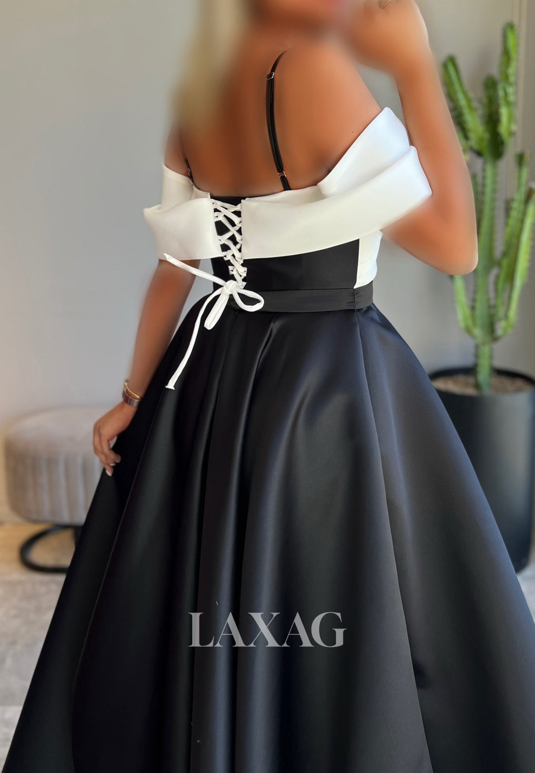 Bateau-Neck Spaghetti Straps Sleeveless Satin Pleated Floor-Length A-Line Evening Dress