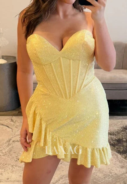 Sweetheart Off-Shoulder Sleeveless Fully Beaded Short Mermaid Party Homecoming Dress