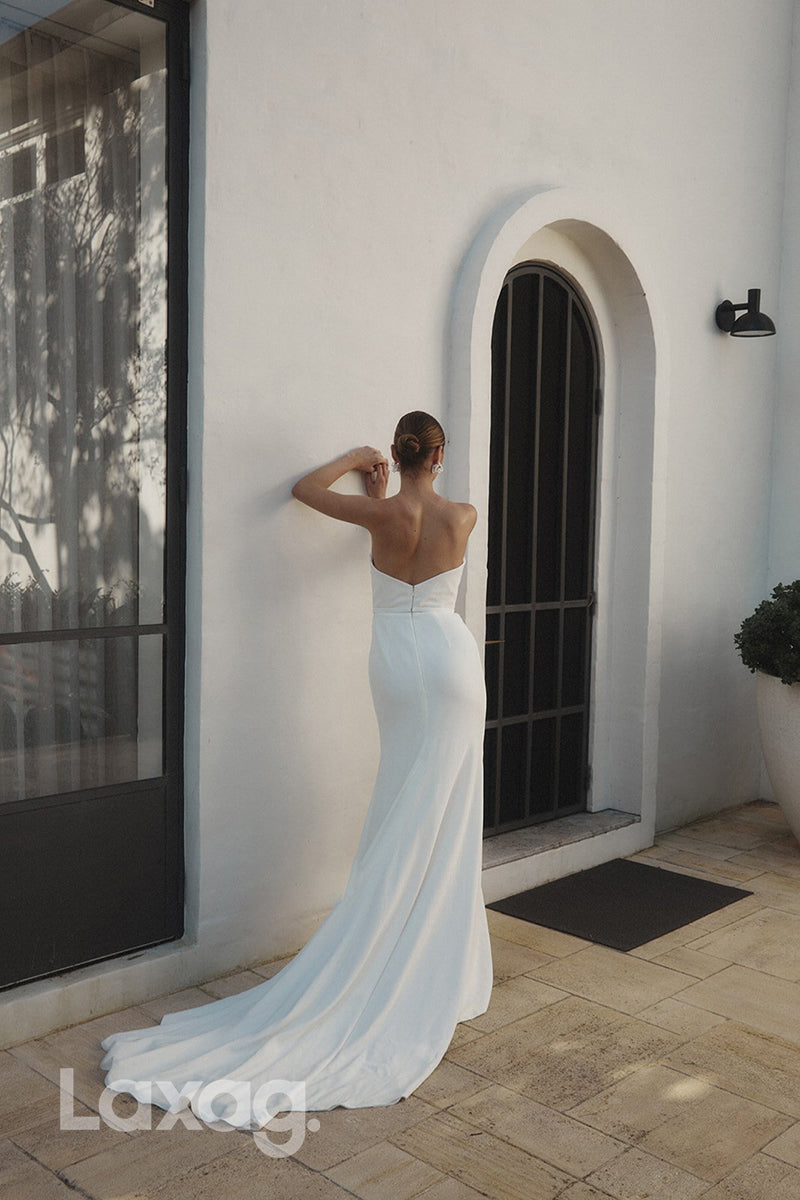 15656 - Sweetheart Empire Side Split Sheath Wedding Dress