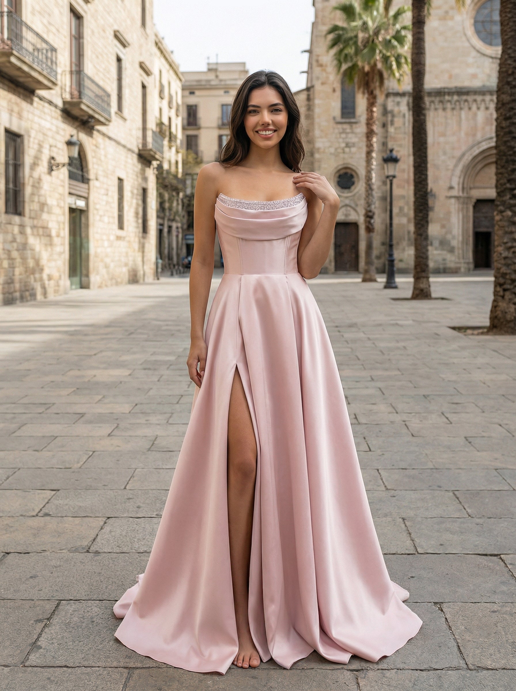 Scoop-Neck Off-Shoulder Sleeveless A-Line Prom Dress Beaded Pleated Sa Laxag Scoop-Neck Off-Shoulder Sleeveless A-Line Prom Dress Beaded Pleated Sa Laxag