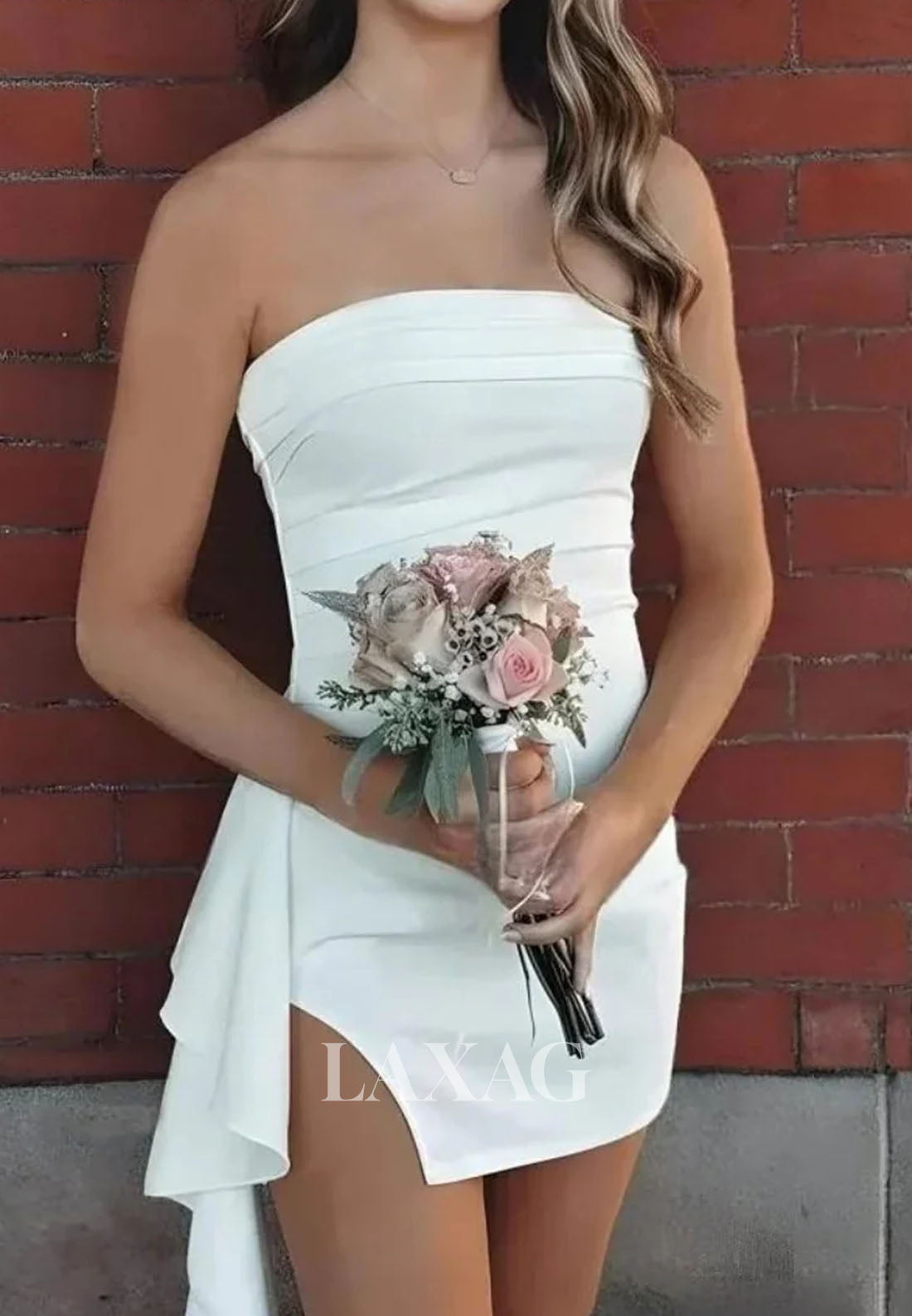 Tube Top Off-Shoulder Sleeveless Pleated Satin Mermaid Party Homecoming Dress