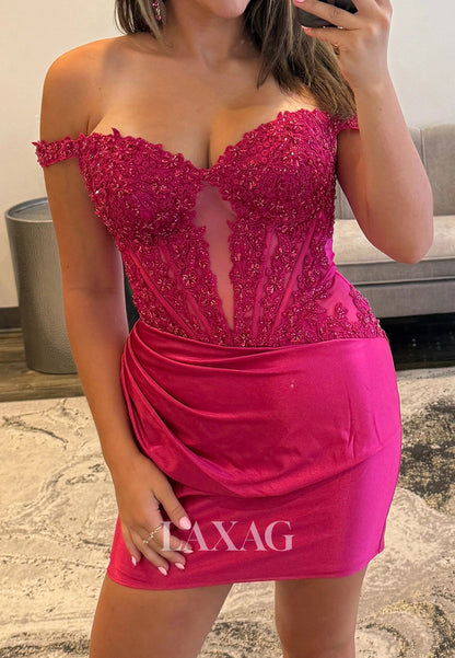 Sweetheart Sleeveless Applique Sequined Pleated Satin Mermaid Party Homecoming Dress